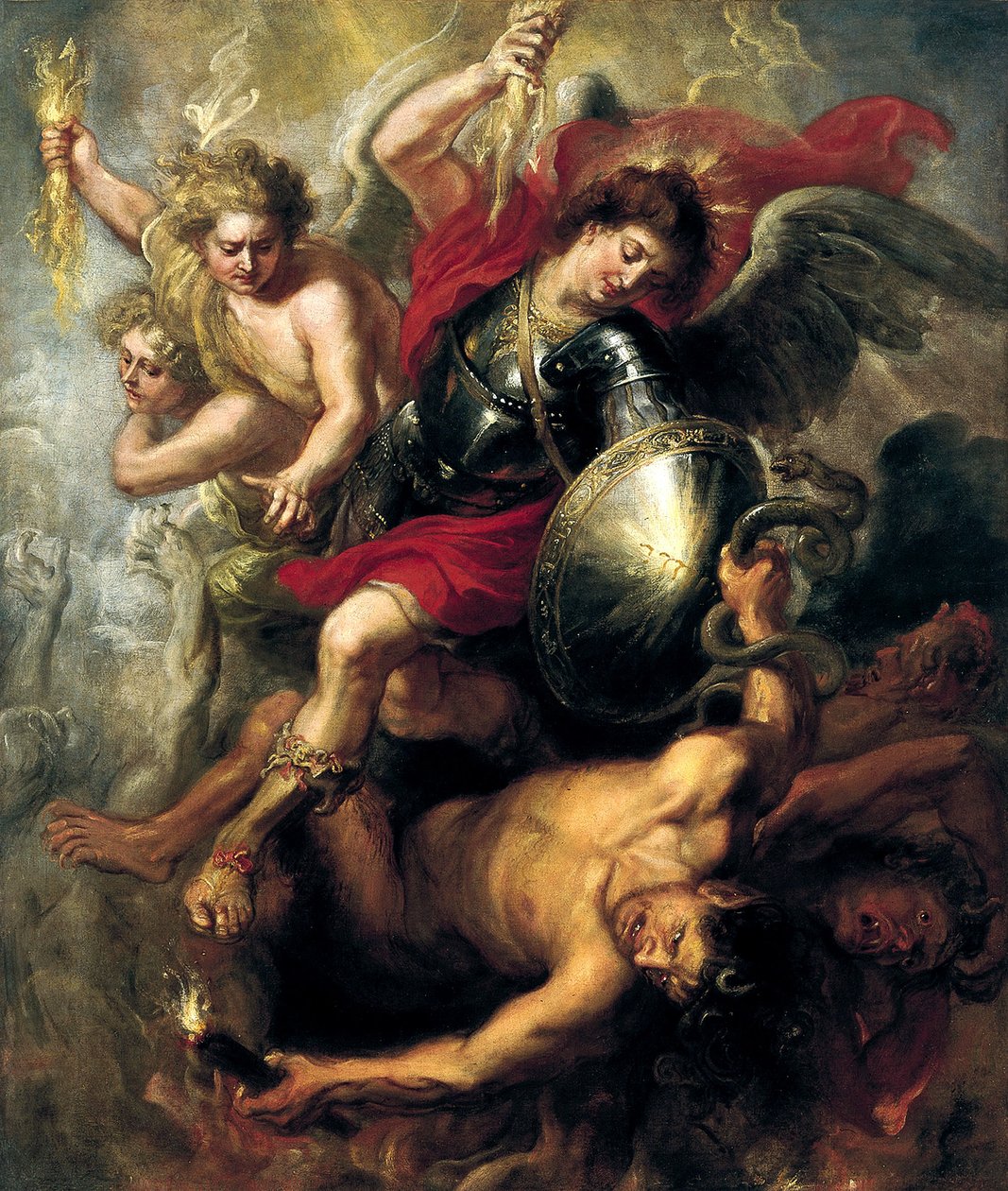 Aziz Michael, Lucifer ve Asi Melekleri kovuyor, 1622 by Peter Paul Rubens