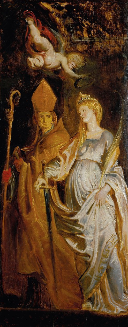 Aziz Amandus ve Walburga; İskenderiyeli Aziz Catherine ve Eligius by Peter Paul Rubens