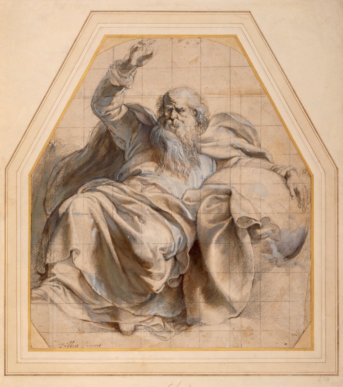 Zacchariah Çalışması (kağıt üzerinde kalem ve tuvalet) by Peter Paul Rubens