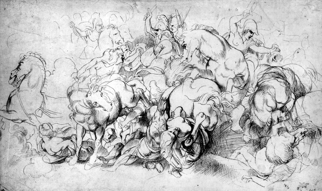 Yunanlılar ve Amazonlar Arasındaki Savaş, c.1602-04 by Peter Paul Rubens