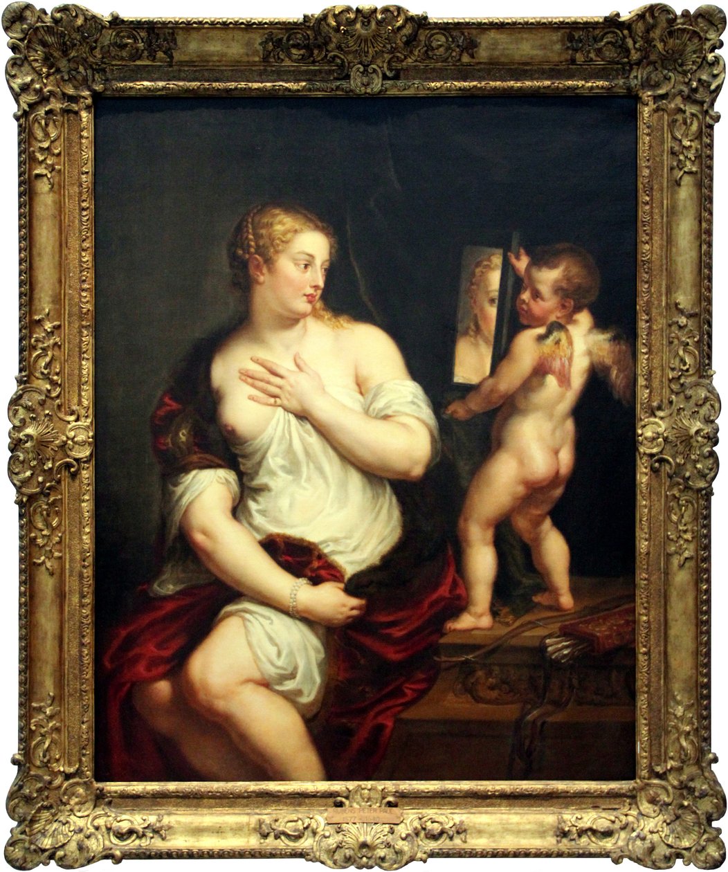 Bir ayna tutan Venüs ve Aşk Tanrısı by Peter Paul Rubens
