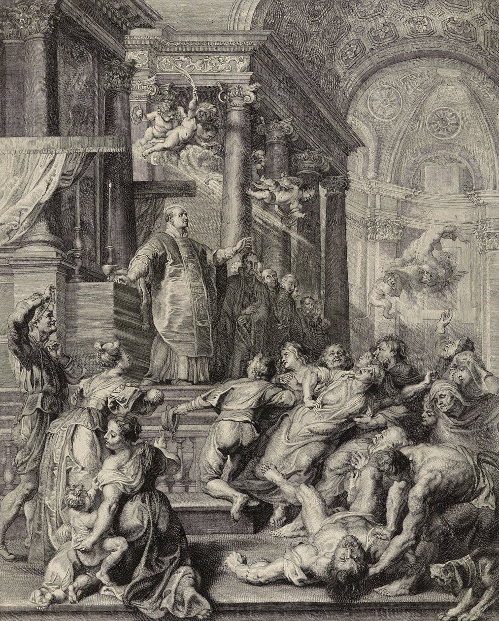 Aziz Ignatius Loyola (kağıt üzerine gravür) by Peter Paul after Rubens