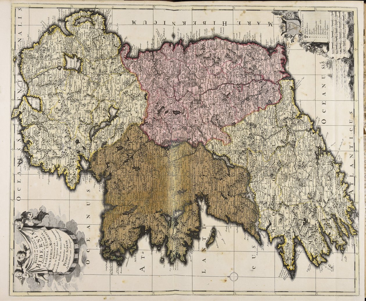 İrlanda krallığının ve adasının son ve en doğru tanımı: içinde Leinster, Ulster, Connaught ve Munster Eyaleti by Peter Schenk the Elder