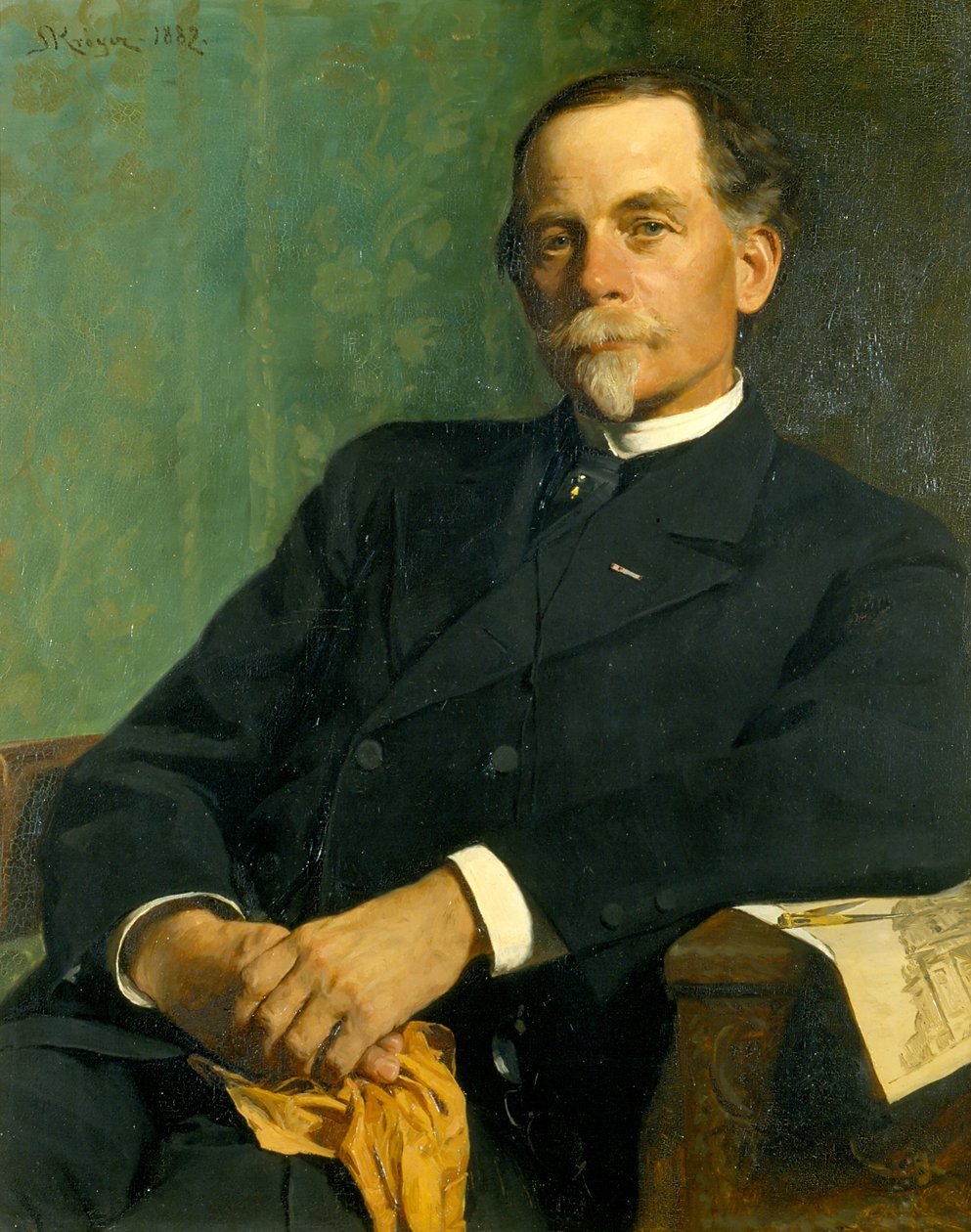 Mimar, Profesör F. Meldahl oturuyor by Peder Severin Krøyer