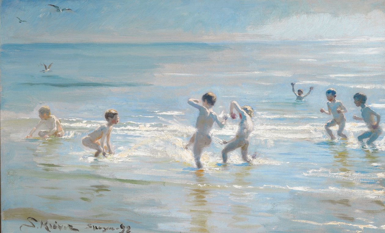 Köpüklü suda bir grup erkek by Peder Severin Krøyer