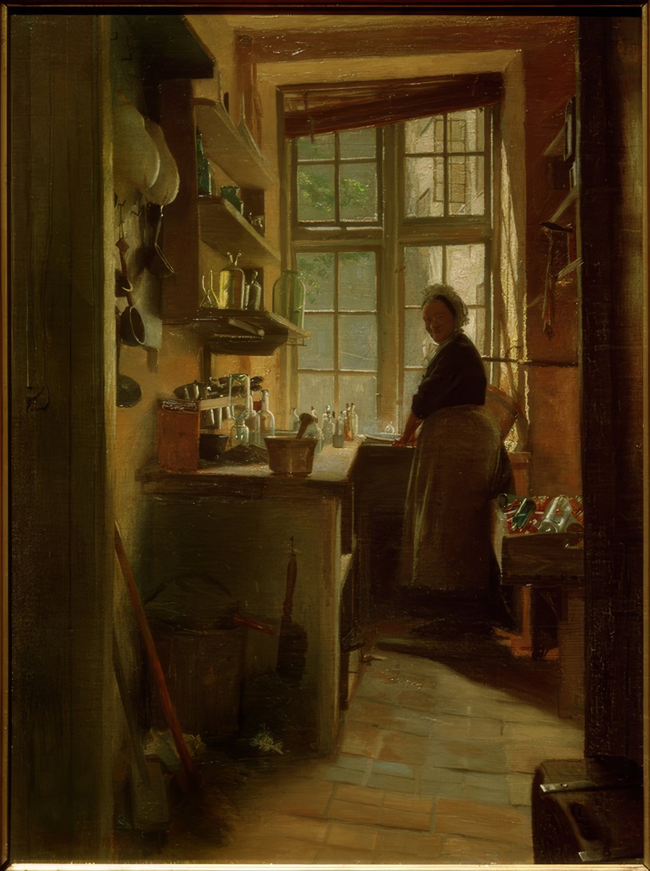 Eczane için şişeleri durulamak için bir oda by Peter Vilhelm Ilsted