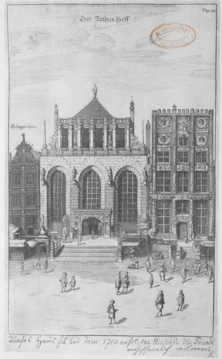 Artus Mahkemesi, 1687 (kurutma kağıdına gravür) by Peter Willer