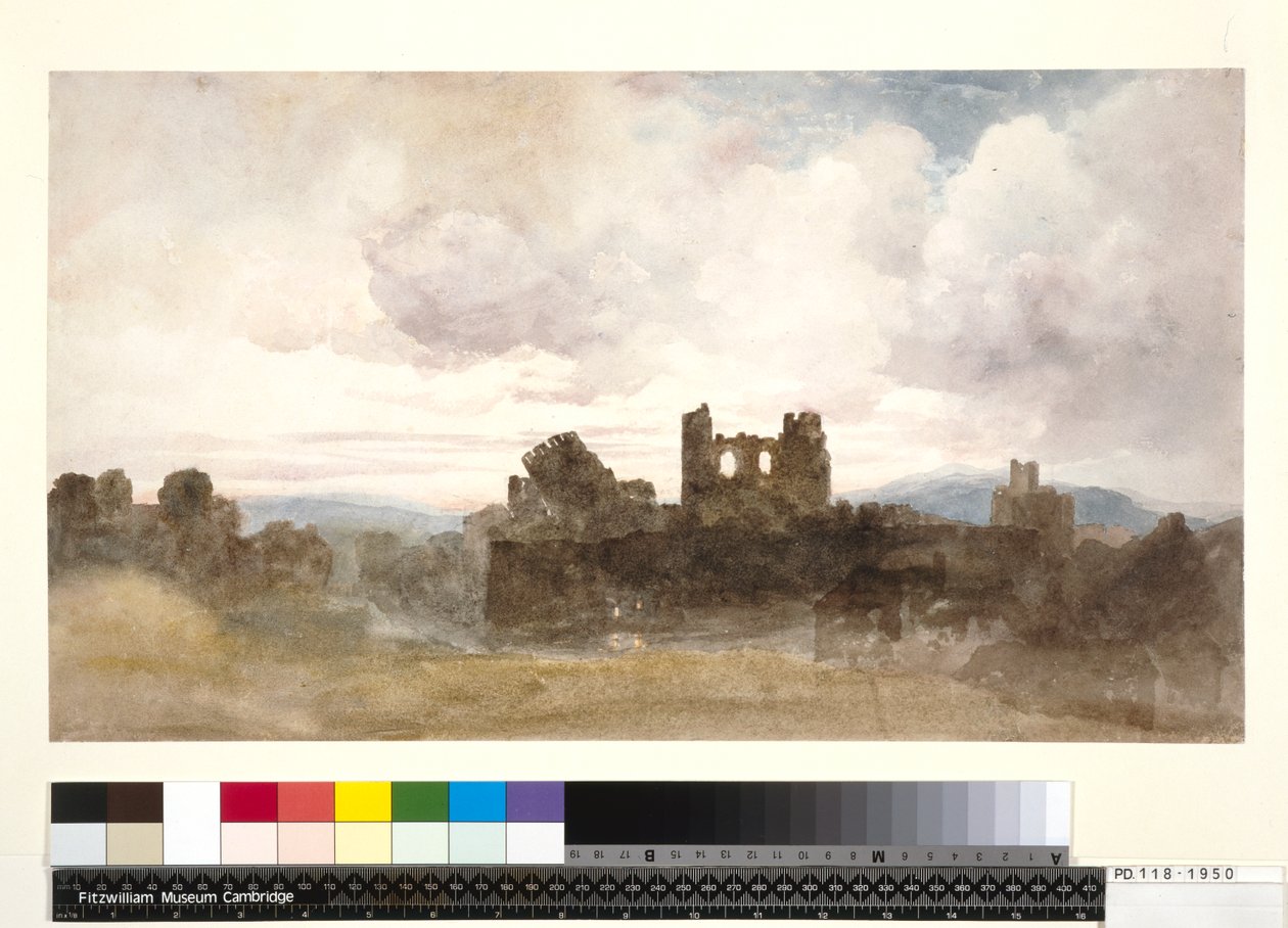 PD.118-1950 Caerphilly Kalesi (kağıt üzerinde wc ve kurşun kalem) by Peter de Wint