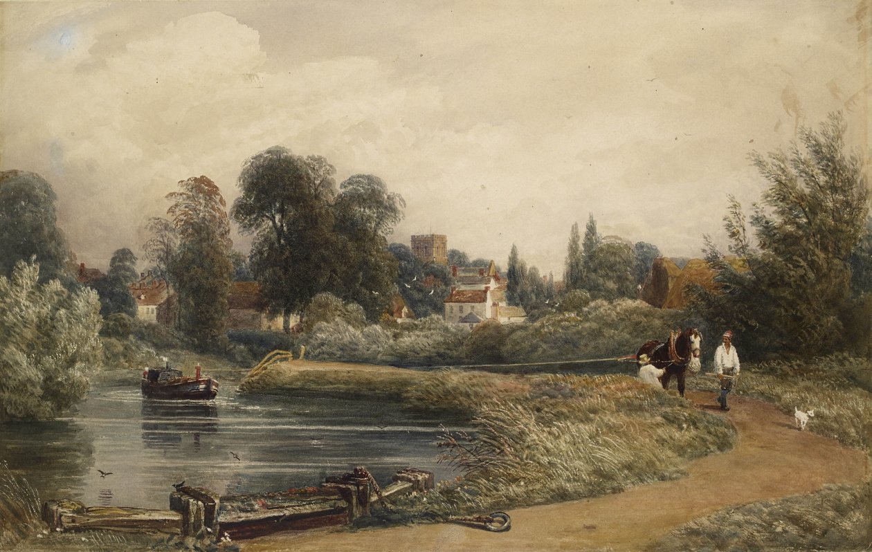 Iffley'nin Nehirden görünümü, 1841 (çizilmiş wc) by Peter de Wint