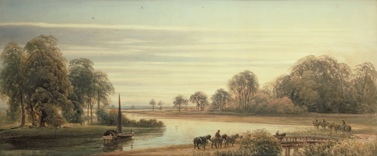 Thames üzerinde Walton by Peter de Wint