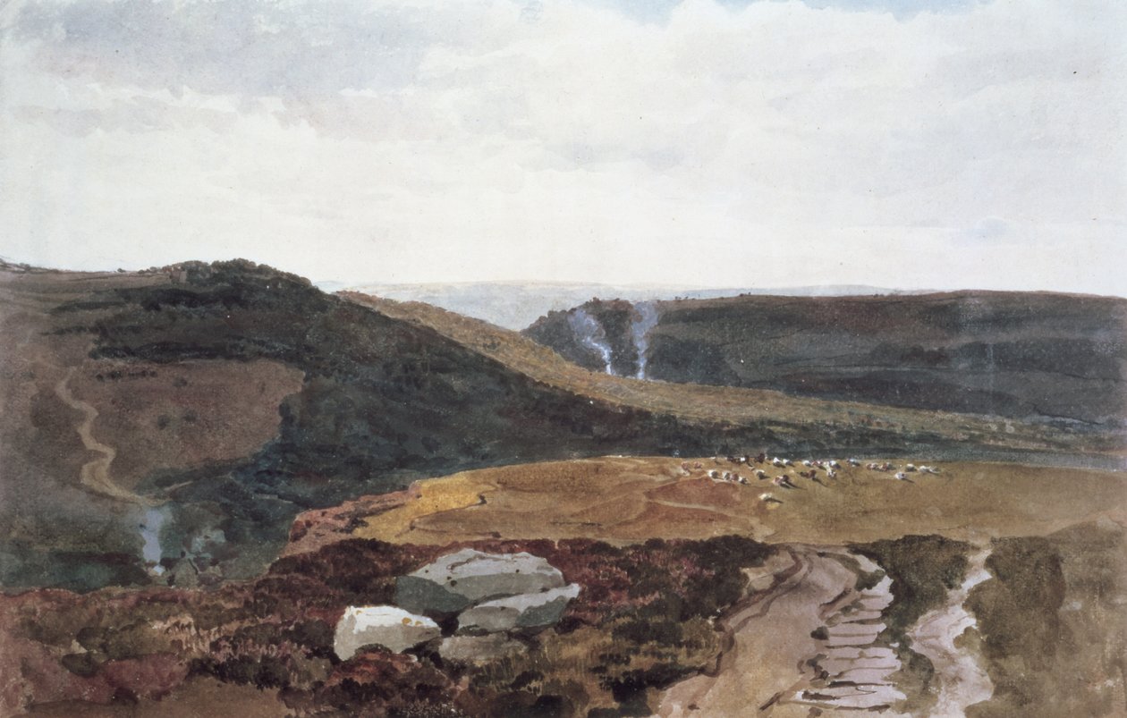 Yorkshire Fells, yaklaşık 1840 (kalem ve tuvalet) by Peter de Wint