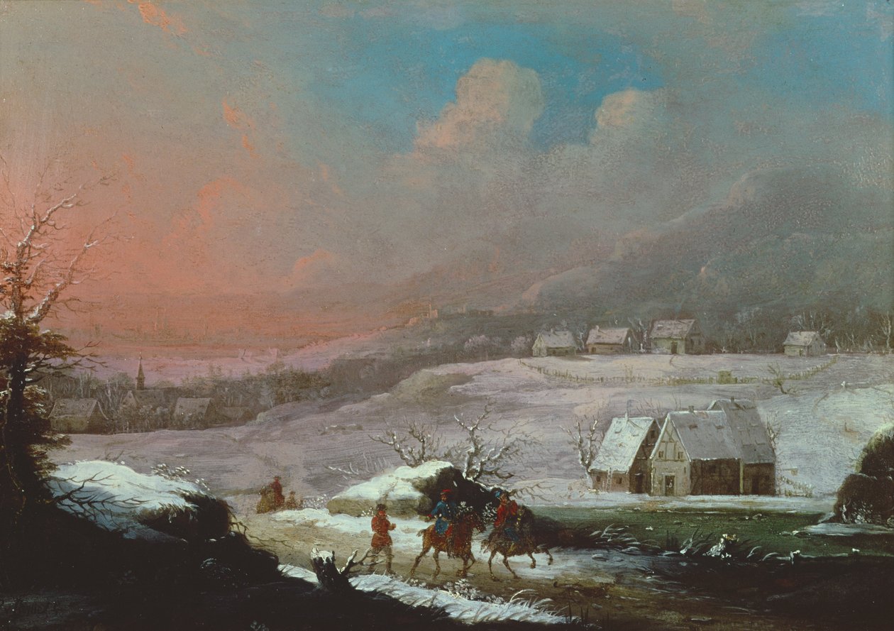 Alman Kış Manzarası, 18. yüzyıl by Peter von Bemmel