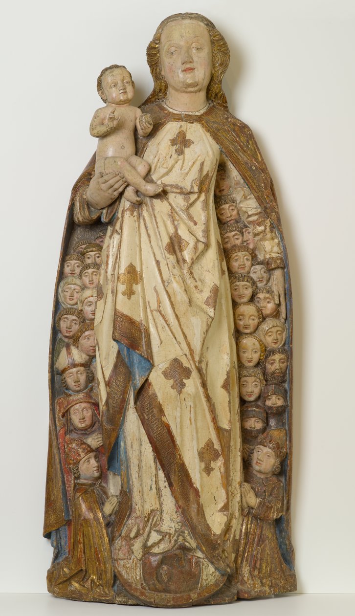 Madonna ve Çocuk Barınma İsteklileri Pelerini Altında, c.1471 (ıhlamur ağacı, çok renkli, altın ve gümüş varak) by Peter (attr.to) Koellin