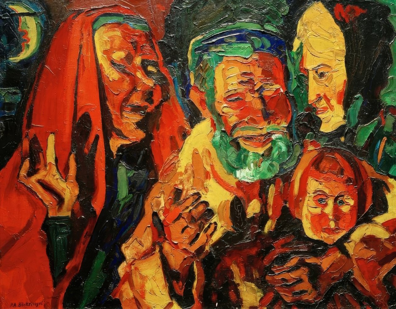 köylüler akşam by Peter August Böckstiegel