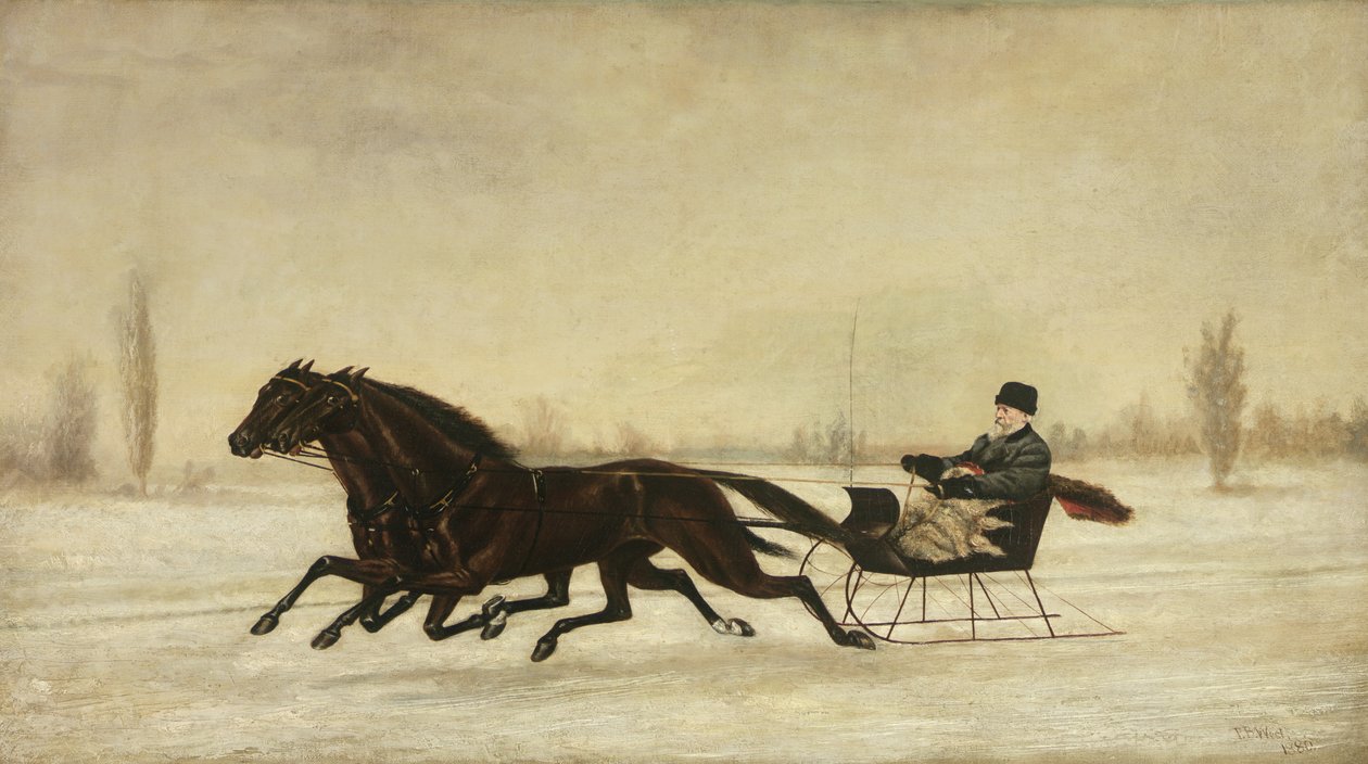 David Marsh, Kış Manzarasında Atlı Kızakta, 1880 by Peter B. West