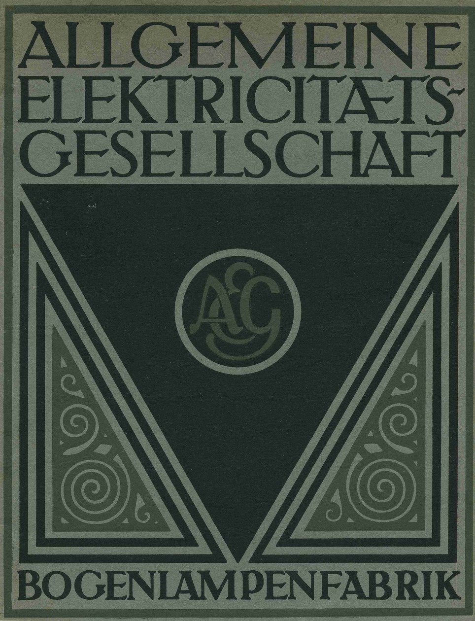 Bir AEG ürün broşürünün başlık sayfası by Peter Behrens