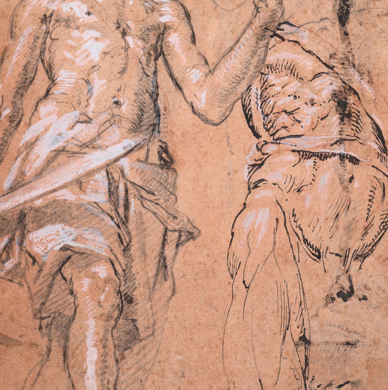 Kılıçlı Ayakta Duran Bir Adamın İki çalışması Büyük İskender, verso: Çalışmalar..., ca. 1601. by Peter Candid