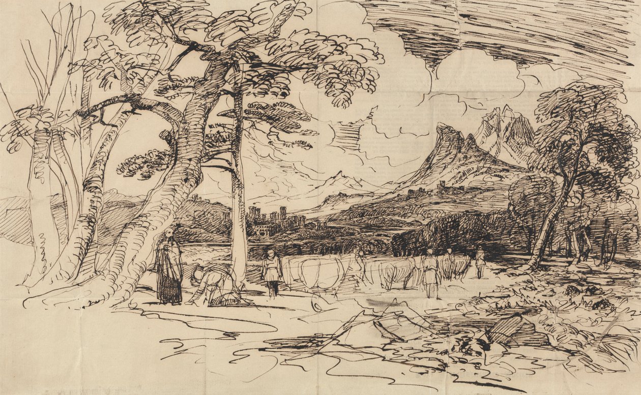 'Elijah' için Çalışma by Peter DeWint