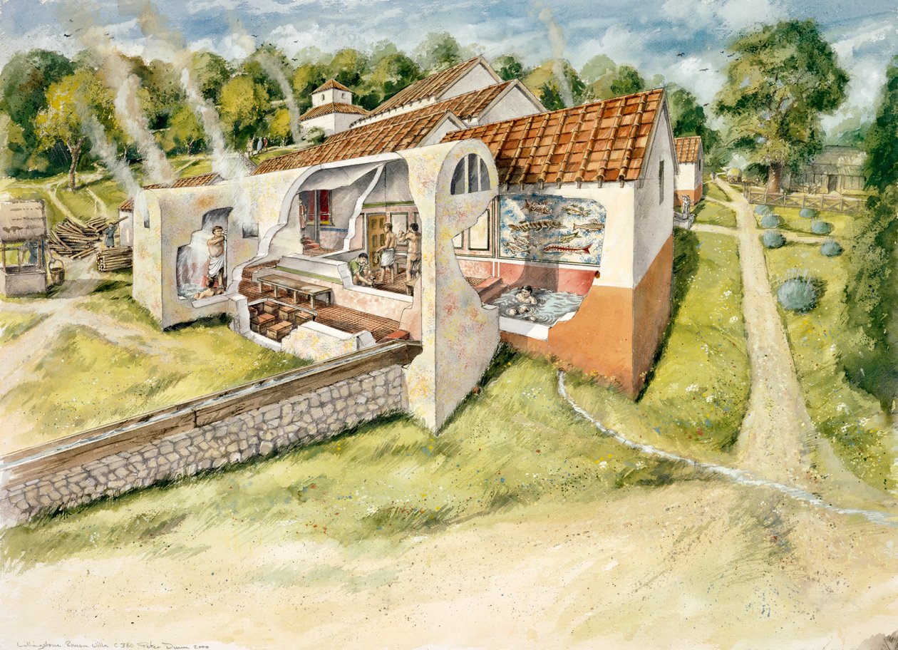 Lullingstone Roma Villası, c4. yüzyıl, 1990-2010 by Peter Dunn
