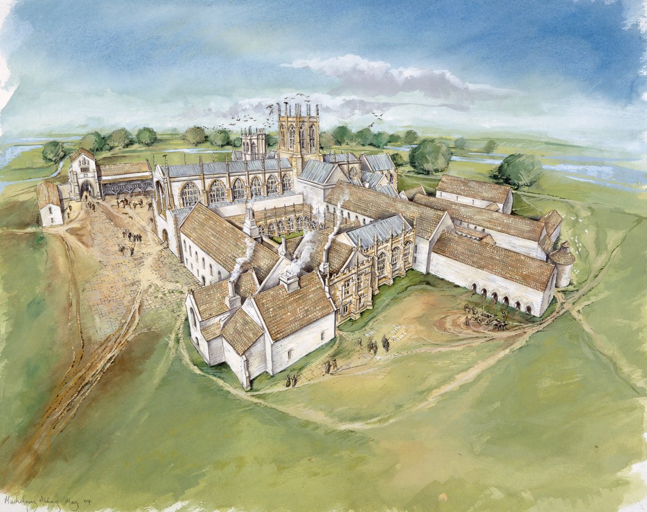 Muchelney Manastırı, 16. yüzyıl, 1990-2010 by Peter Dunn