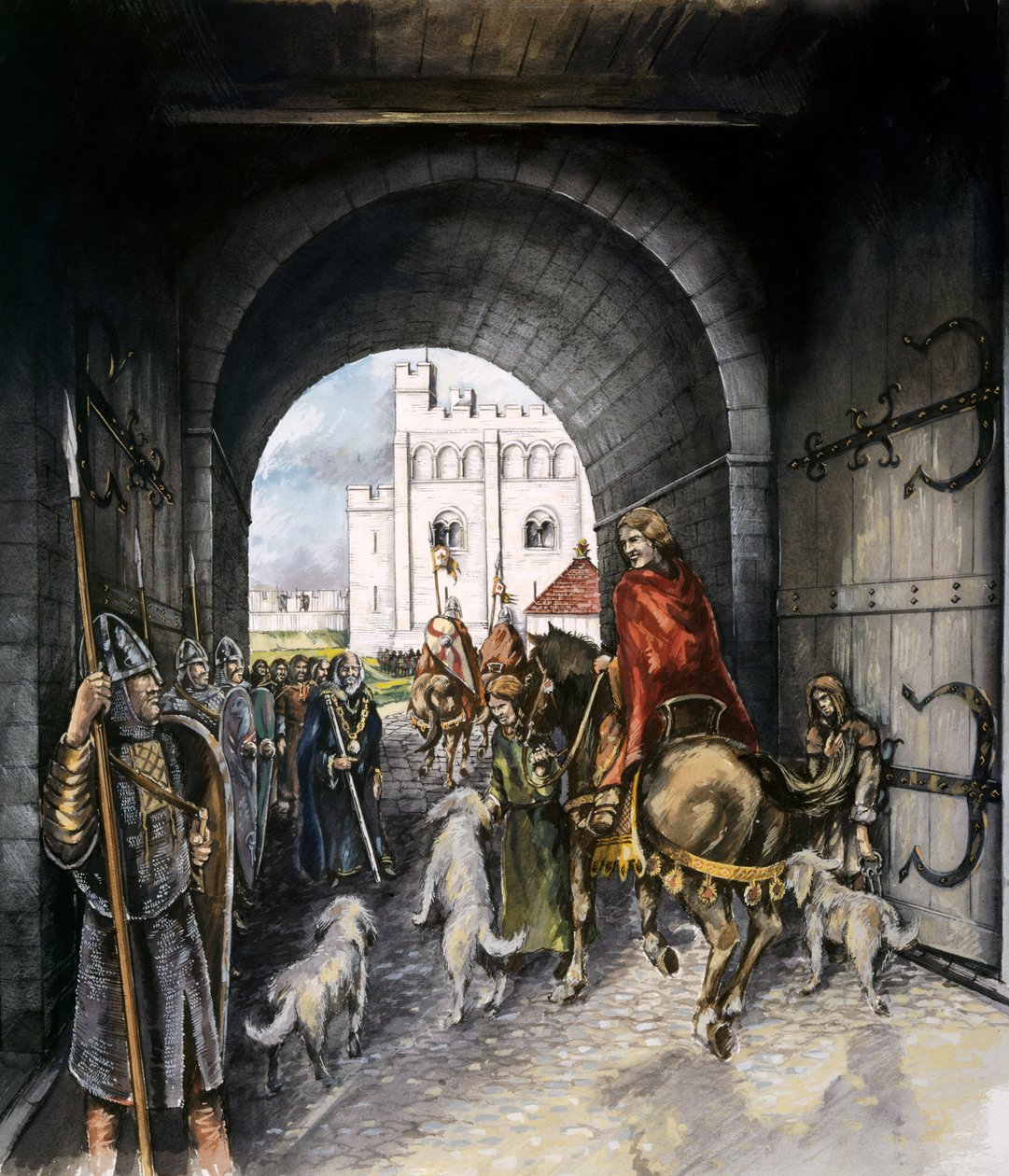 Eski Sarum kapı evi girişi, 1140, c1990-2010 by Peter Dunn