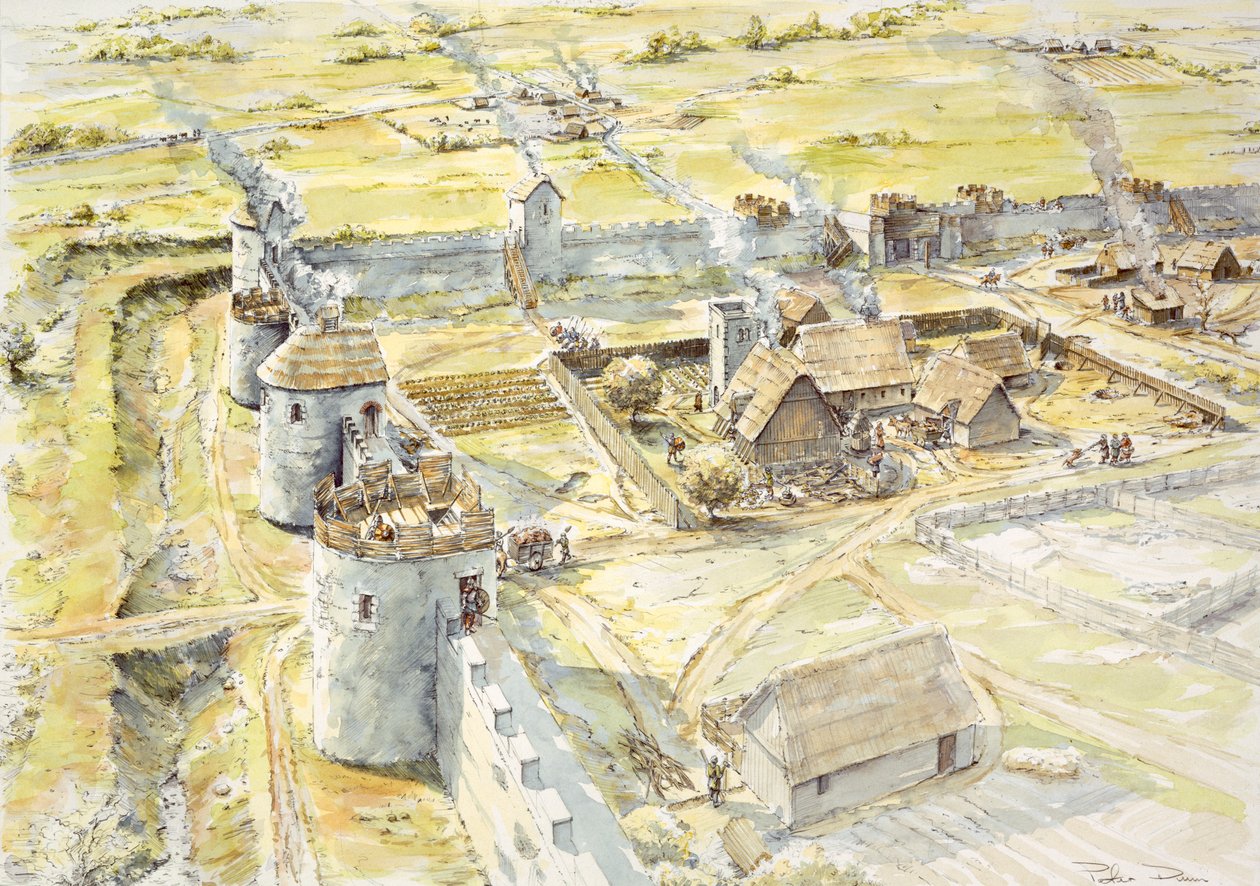 Portchester Kalesi, 10. yüzyılın sonu, 1990-2010 by Peter Dunn