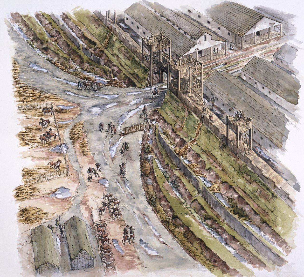 Ribchester Roma Kalesi, Lancashire, MS 60-70, 1996 by Peter Dunn