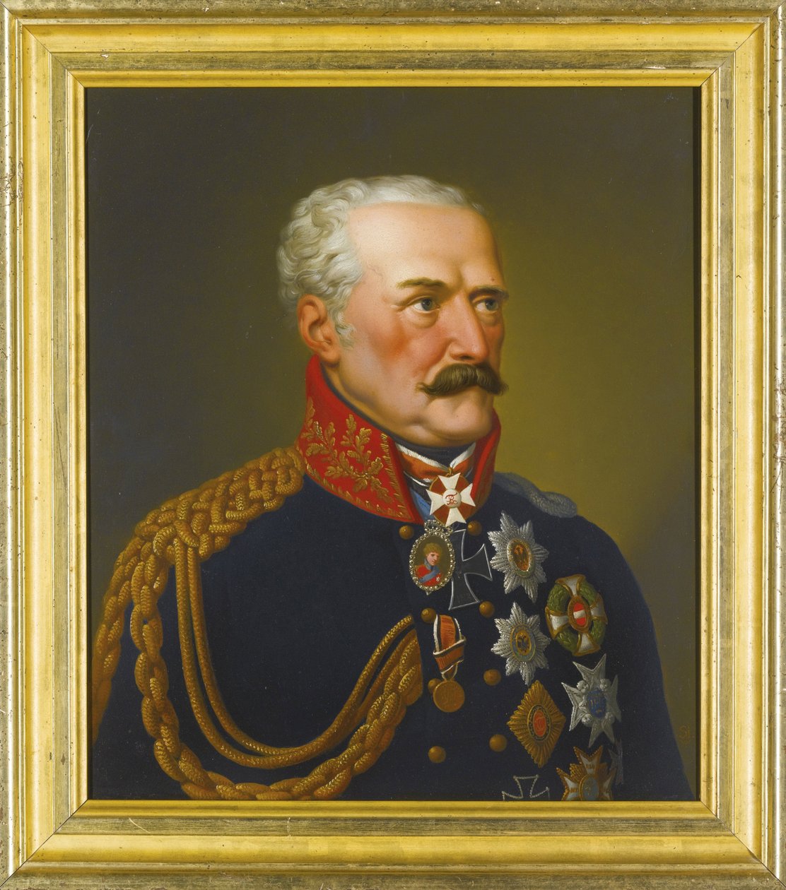 Gebhard Leberecht von Blucher, Prince de Wahlstatt - Portrait of Gebhard Leberecht von Bluecher, Prince of Wahlstatt (1742-1819) yazan Stroehling, Eduard (1768-1826), - Bakır üzerine yağlı boya, 36,5x31,5 - Özel Koleksiyon by Peter Eduard Stroehling