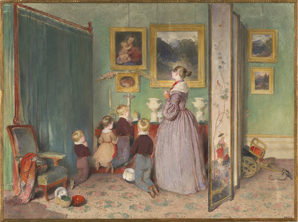Çocuklarla Akşam Namazı Arşidüşes Sophie, 1839 by Peter Fendi