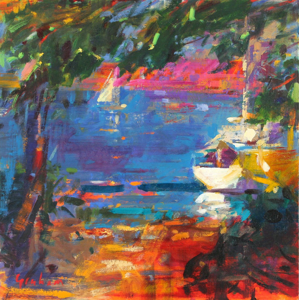 Eden Roc, 2017 (tuval üzerine yağlı boya) by Peter Graham (Contemporary)