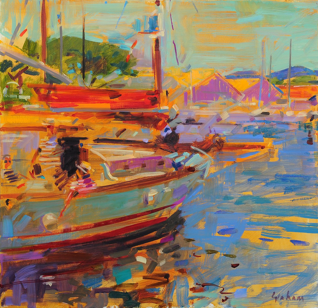 Güvertede Saint Tropez by Peter Graham (Contemporary)