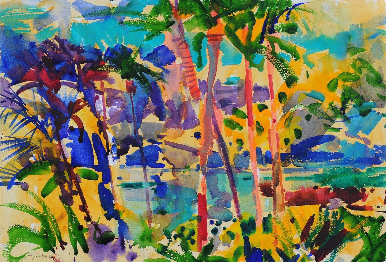 Güney Maui, Hawaii, 2023 (suluboya) by Peter Graham