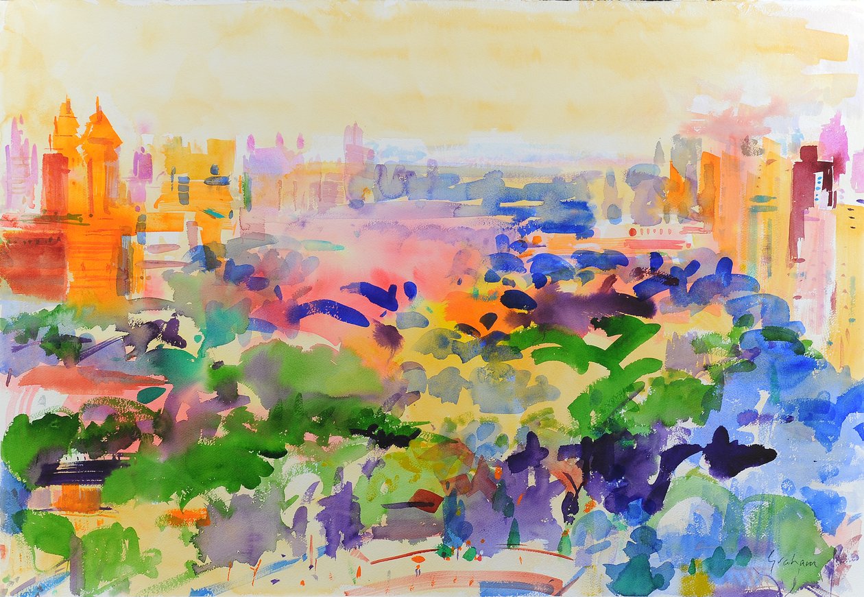 Yaz Sabahı, Manhattan, 2023 (suluboya) by Peter Graham