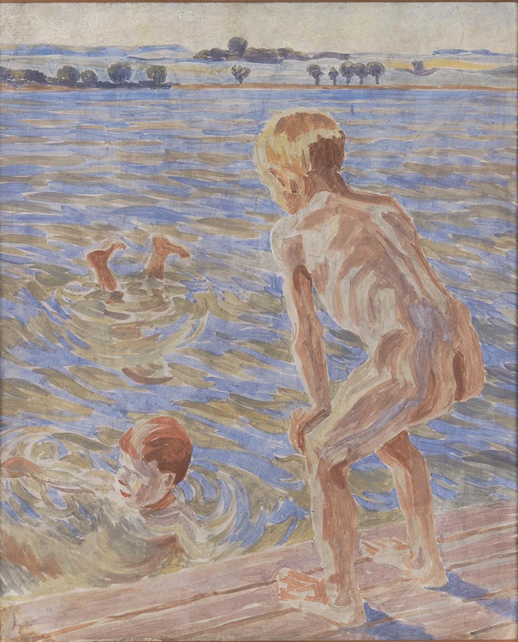 Banyo yapan çocuklar. Fåborg Fiyordu by Peter Hansen
