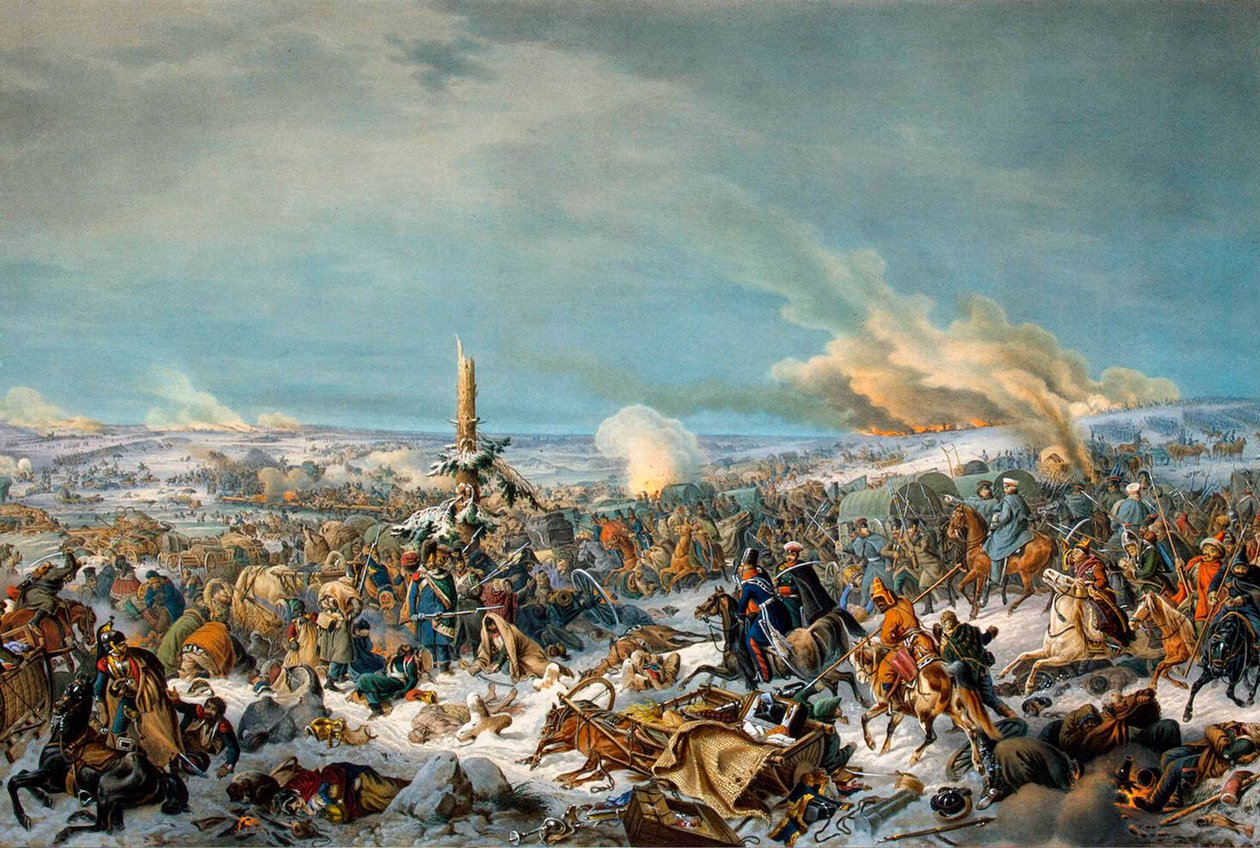 Berezina Nehri'ni geçerken, Rusya, 27 Kasım 1812 1844. by Peter Heinrich Lambert von Hess