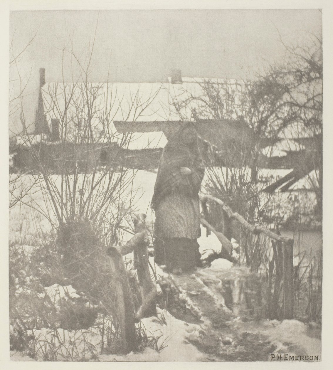 Kaygan Bir Yol - Kış Manzarası (Norfolk) by Peter Henry Emerson