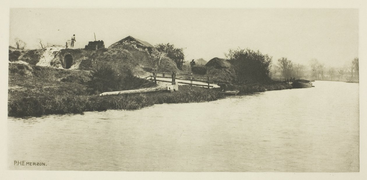 Bure Nehri üzerindeki Brickfield (Norfolk) by Peter Henry Emerson