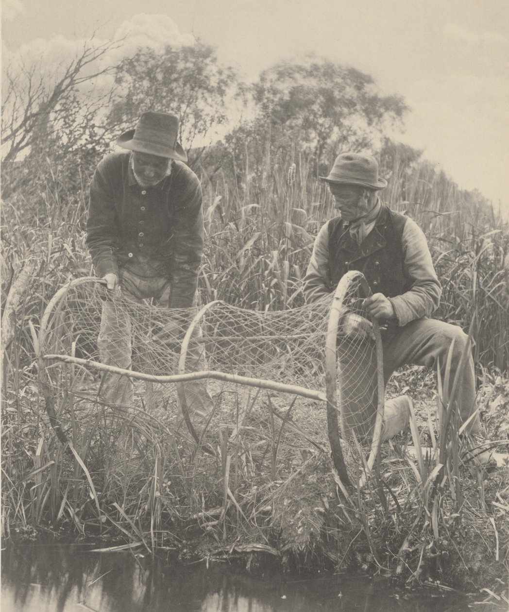 Yay Ağının Kurulması,1886 (fotoğraf) by Peter Henry Emerson