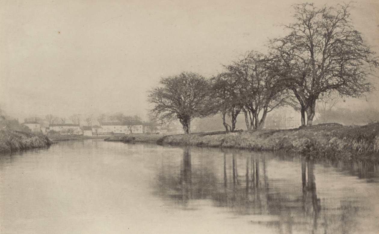 Nehir Kıyısındaki Köy,1890-1891, basım tarihi 1893 (fotoğraf) by Peter Henry Emerson