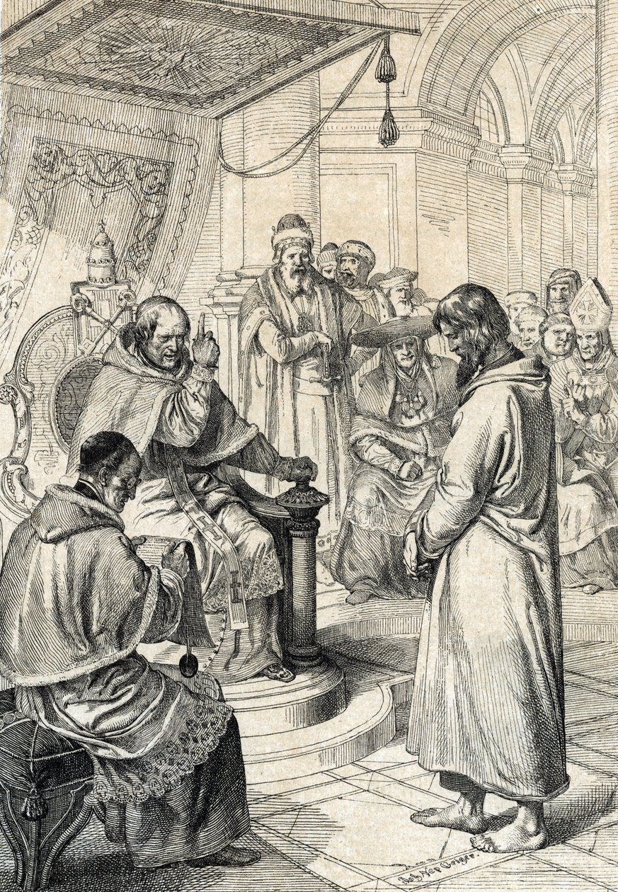 Yatırımların sorgusu, Canossa'nın tövbesi: Canossa'da, Kutsal Roma İmparatorluğu'nun İmparatoru IV. ” (Duvar by Peter Johann Nepomuck Geiger