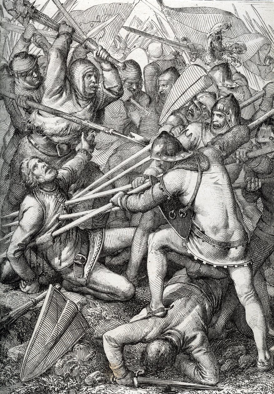 Sempach Muharebesi, 9 Temmuz 1386'da Avusturya Dükü III. by Peter Johann Nepomuck Geiger