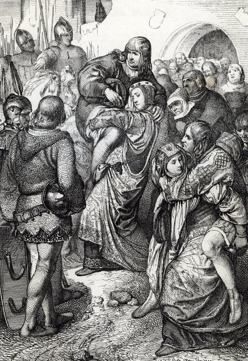 Weinsberg'in sadık kadınları (Treue Weiber von Weinsberg): 1140 yılında Weinsberg kuşatmasında Hohenstaufen'li III. by Peter Johann Nepomuck Geiger