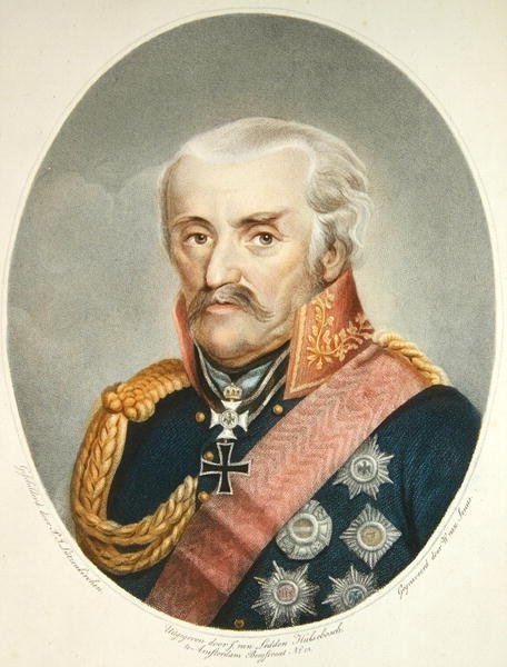 Mareşal Prens Von Blucher (1742-1819) (renkli gravür) by Peter Joseph (after) Lutzenkirchen