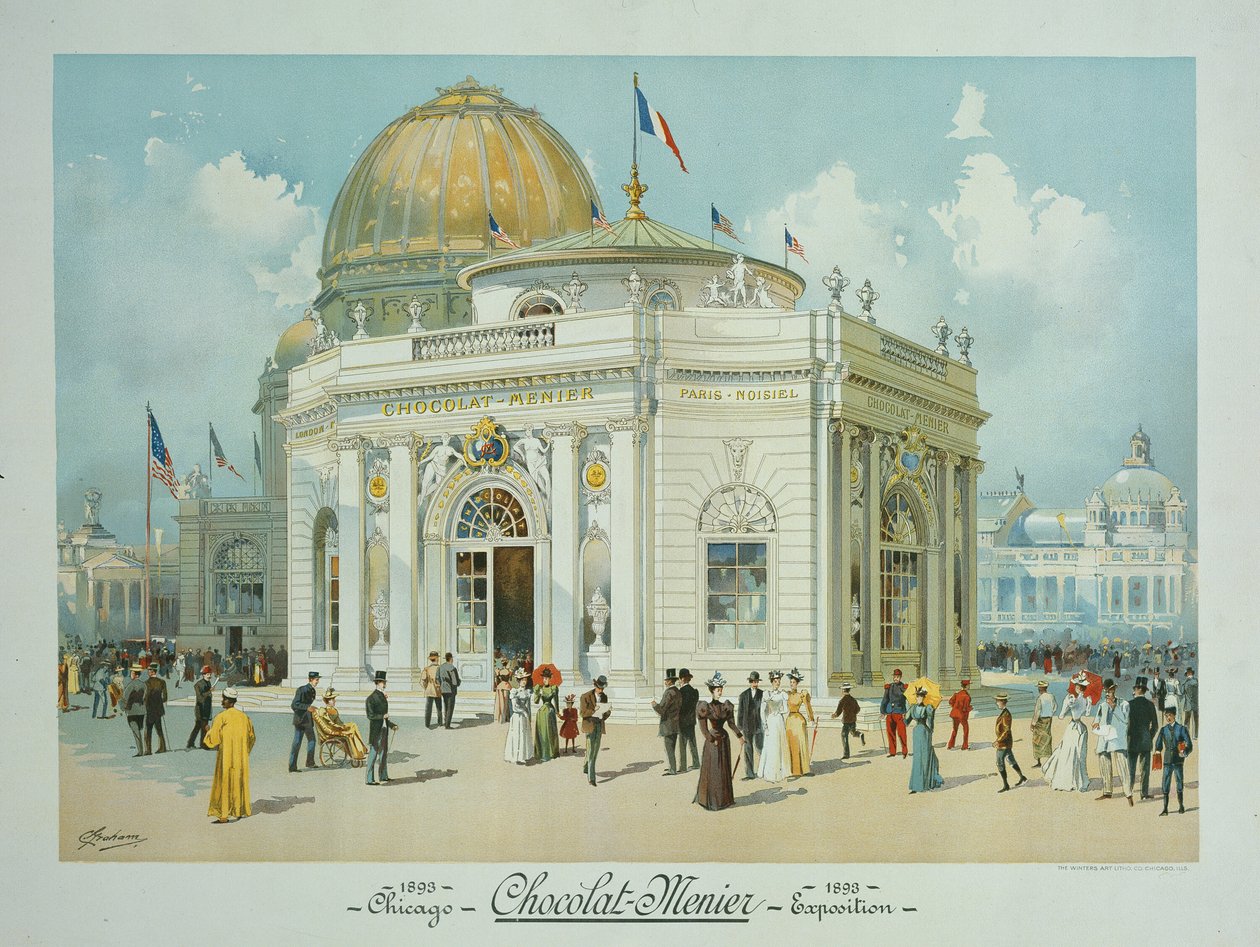Çikolata-Menier Pavyonu, Dünyanın Kolomb Sergisi, Chicago, Illinois, Perspektif Görünümü, 1893. by Peter Joseph Weber