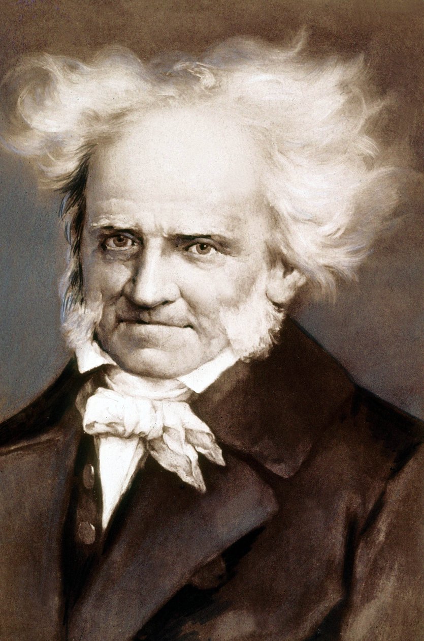 Alman filozof Arthur Schopenhauer (1788-1860) Peter Kramer tarafından boyandıktan sonraki fotoğraf by Peter Kramer
