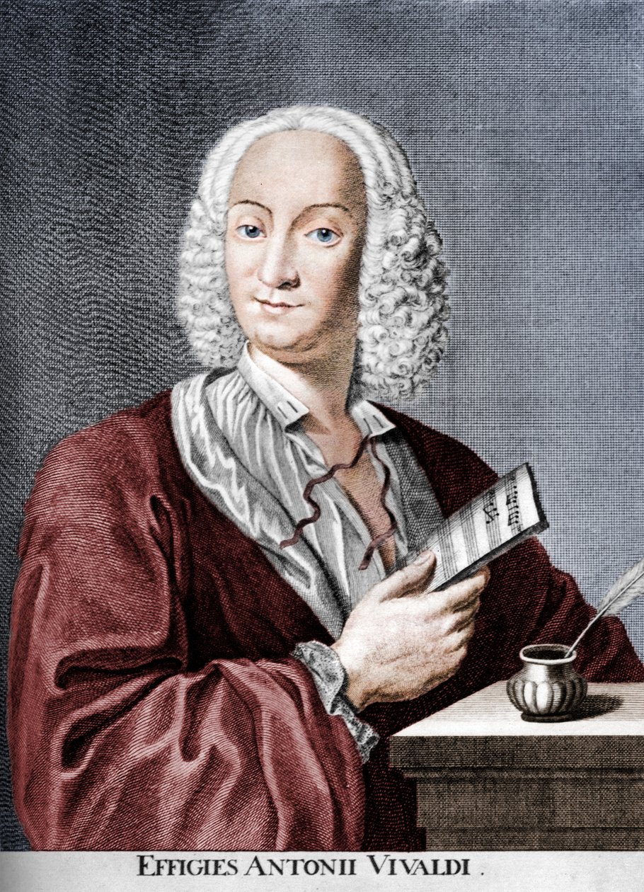 Antonio Vivaldi, İtalyan Barok besteci, Katolik rahip ve virtüöz kemancı, 1725 by Peter La Cave