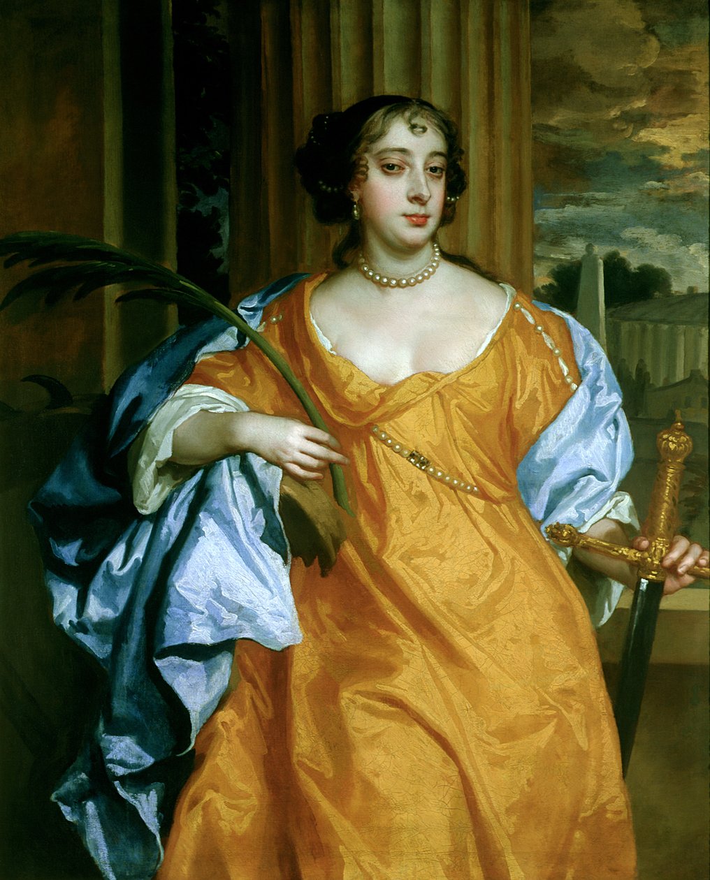 Barbara Villiers, Cleveland Düşesi İskenderiyeli St. Catherine olarak, c.1665-70 by Peter Lely
