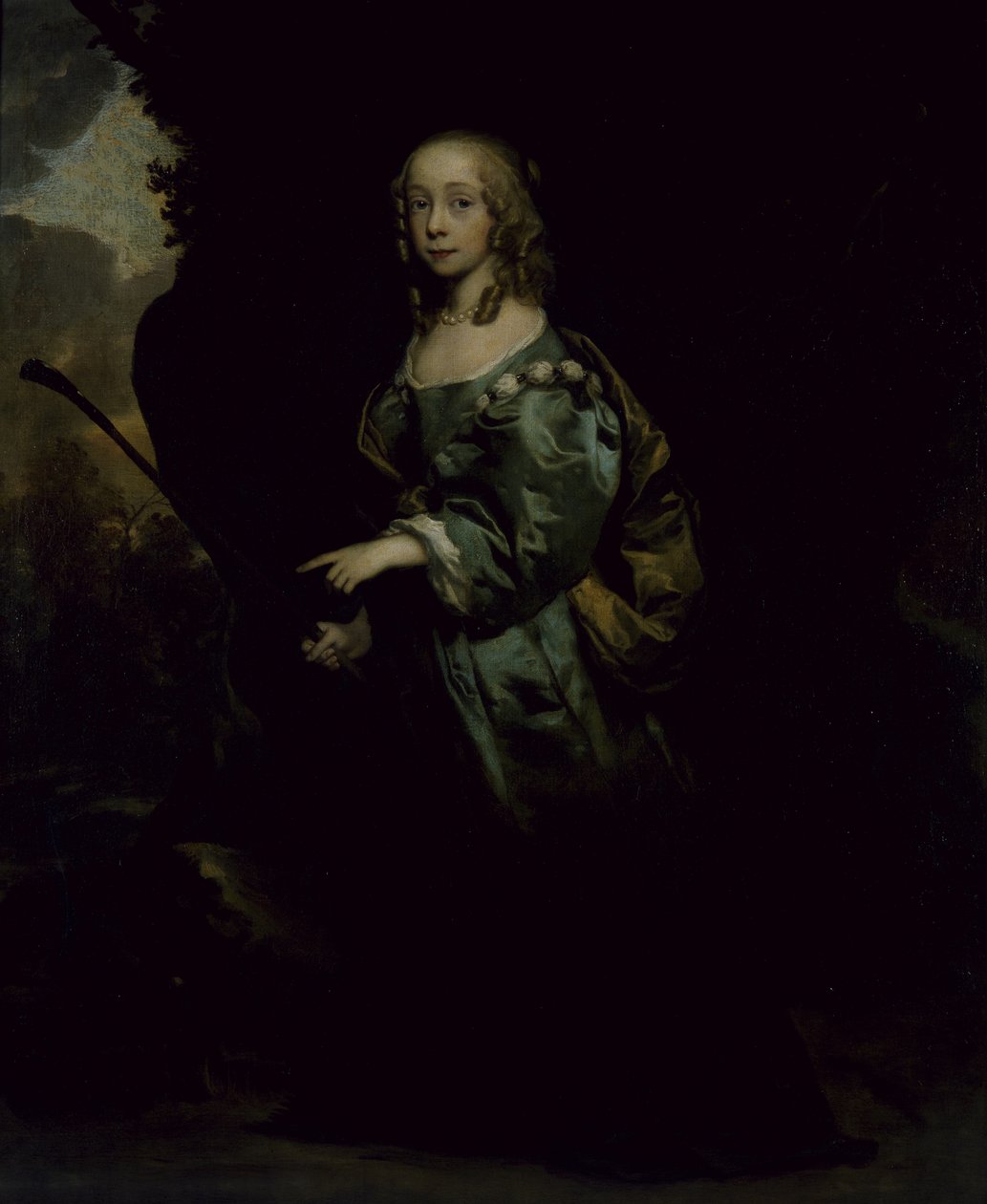 Yeşiller içinde genç bir kızın portresi (tuval üzerine yağlı boya) by Peter Lely