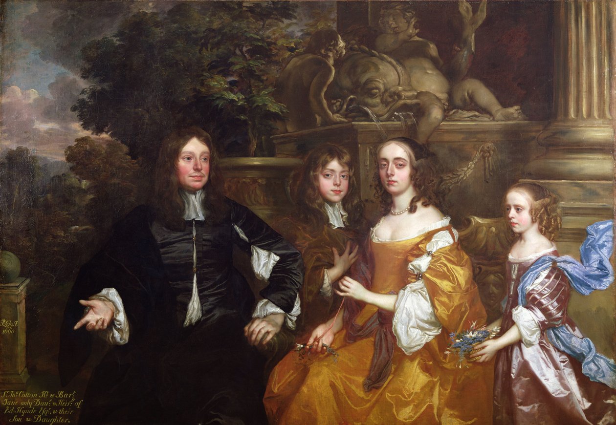 Sir John Cotton ve Ailesi by Peter Lely