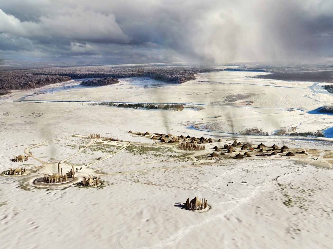 Durrington Duvarları, Wiltshire, MÖ c2500 2013 by Peter Lorimer